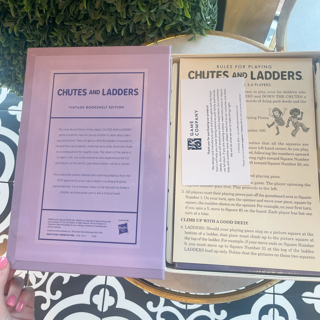 Chutes and Ladders Vintage Bookshelf Edition Savvy Blake LLC