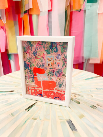 Deny Designs Red Chair Mini Framed Art