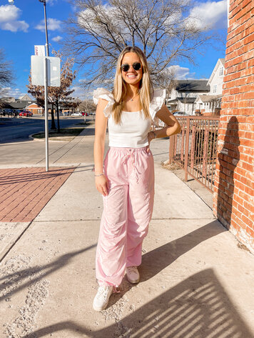 Bailey Rose Pastel Pink Cargo Pants