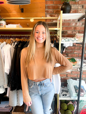 Buddy Love Frannie Long Sleeve Crop Top - Fawn