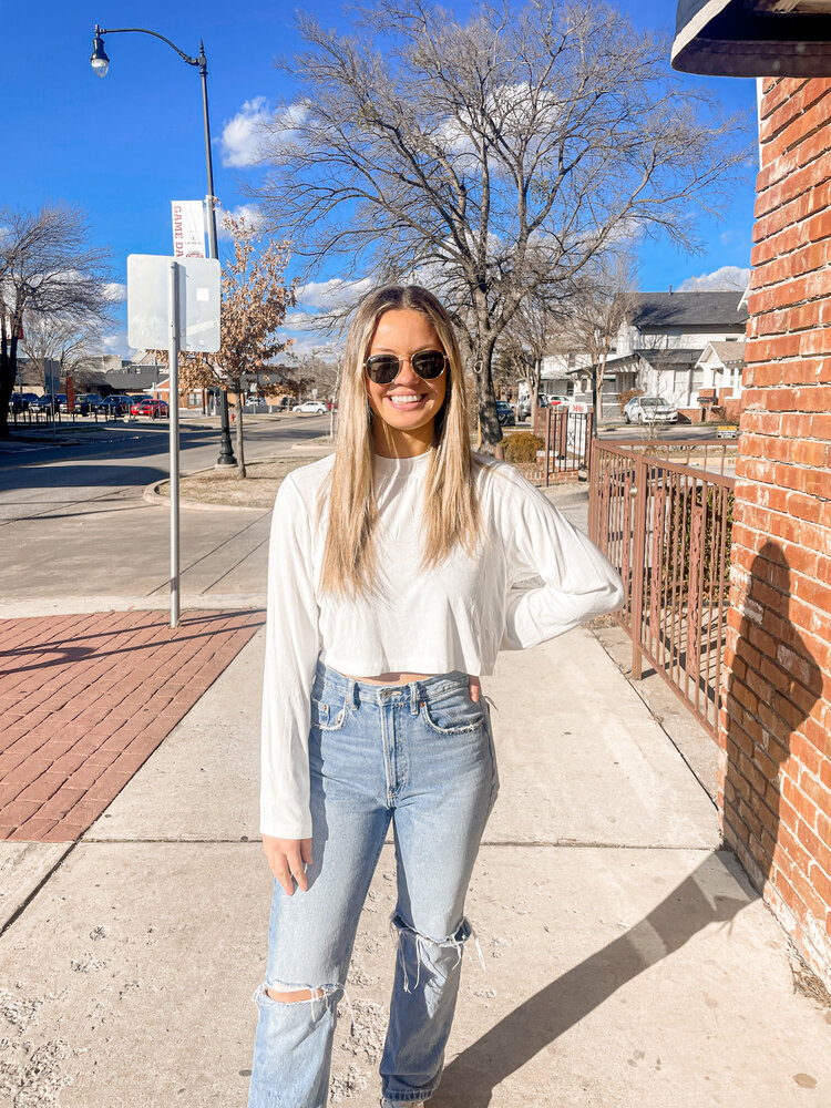 Buddy Love Frannie Long Sleeve Crop Top - Cotton