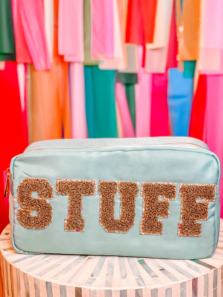 Hart & Hollow Teal Large Stuff Cosmetic Bag