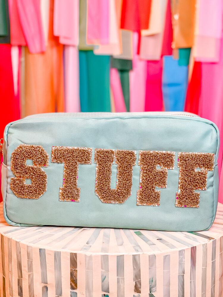 Hart & Hollow Teal Large Stuff Cosmetic Bag