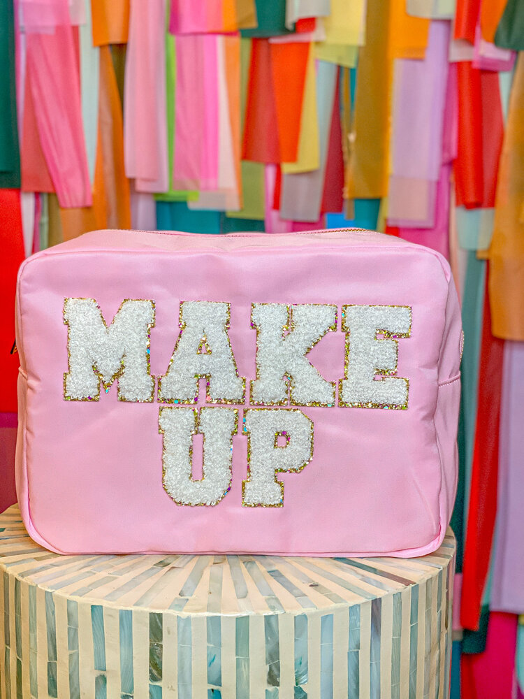 Hart & Hollow Pink XL Makeup Cosmetic Bag