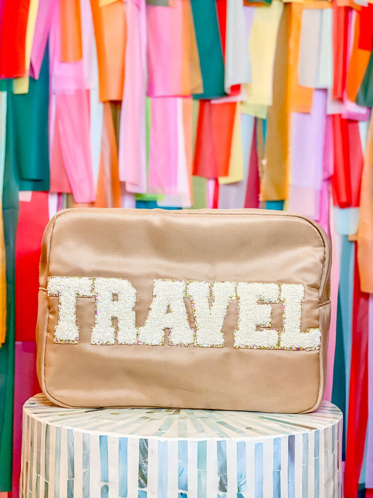 Hart & Hollow Tan XL Travel Cosmetic Bag