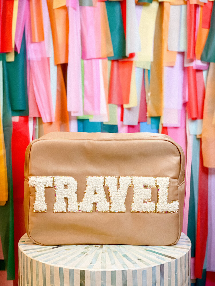 Hart & Hollow Tan XL Travel Cosmetic Bag