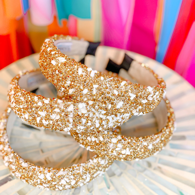 Headbands of Hope All that Glitter Headband - Cream & Gold