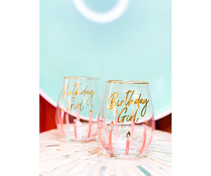 Birthday Girl Stemless Wine Glass - 8 Oak Lane