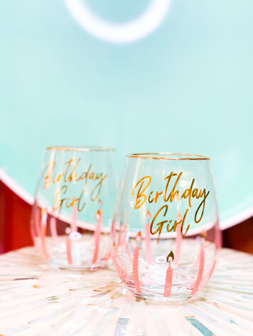 8 Oak Lane Birthday Girl Stemless Wine Glass