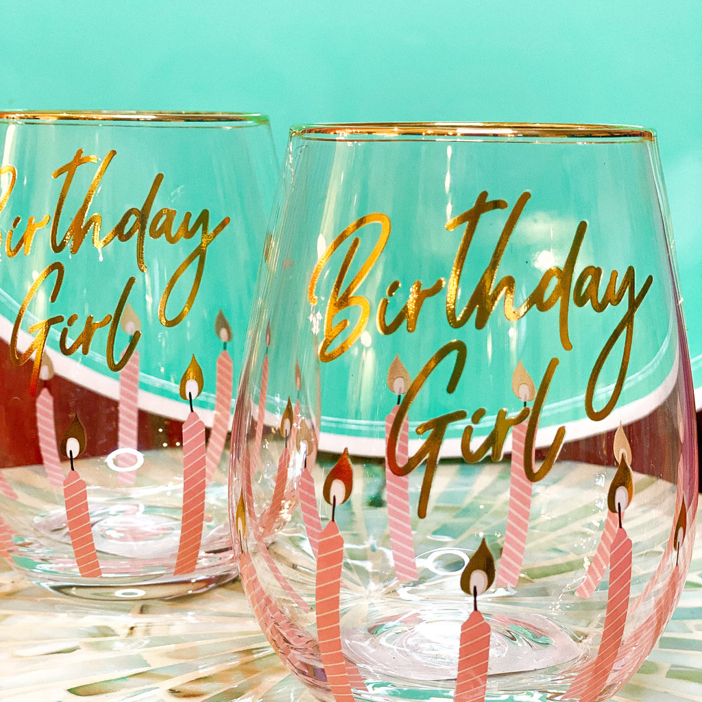 8 Oak Lane Birthday Girl Stemless Wine Glass