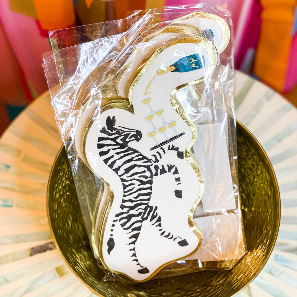 Party Zebra Paper Die Cut Napkin Savvy Blake LLC
