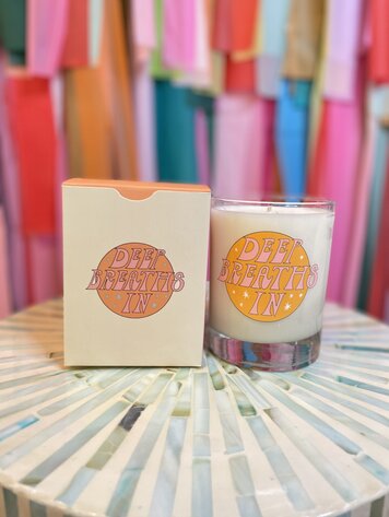 Talking out of Turn Deep Breaths In Rocks Glass Candle