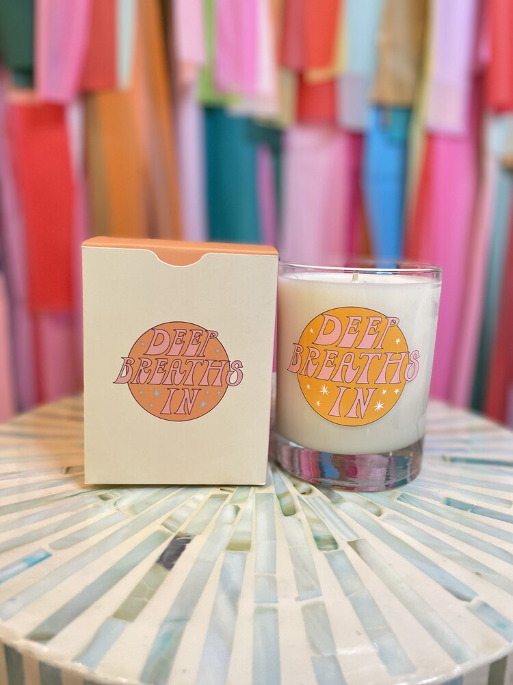 Talking out of Turn Deep Breaths In Rocks Glass Candle