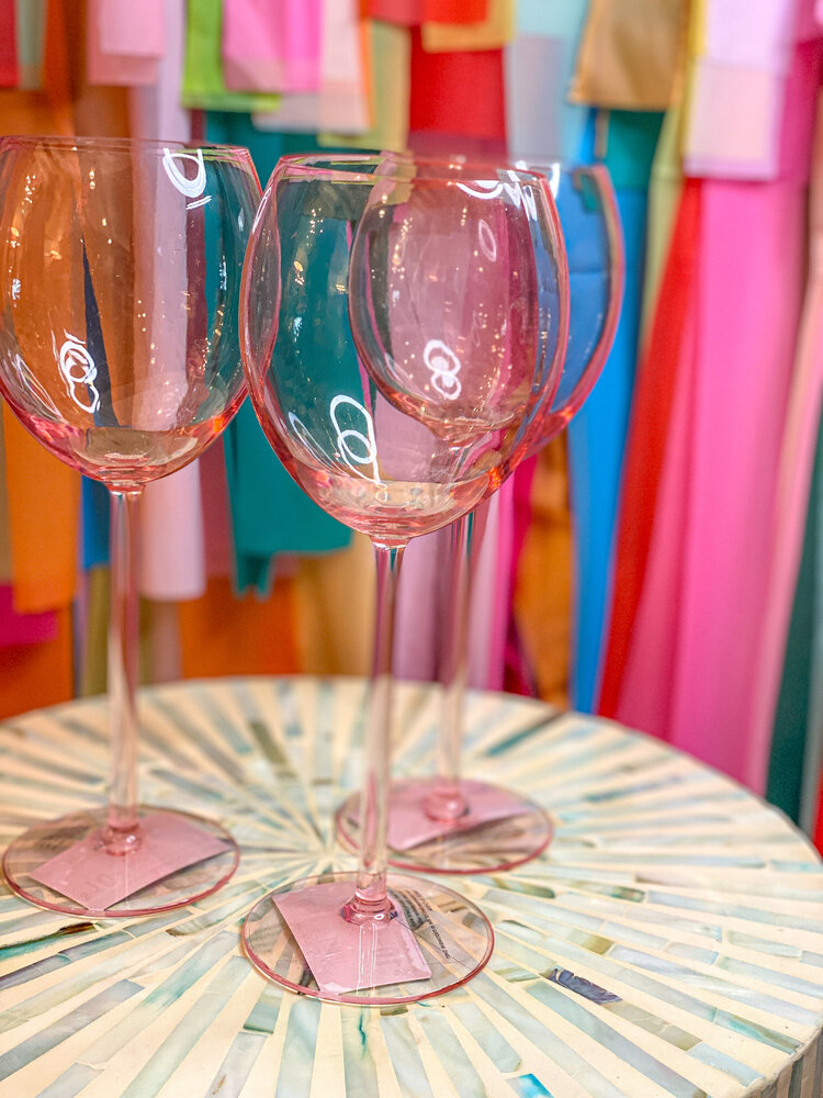 HG Tickled Pink Plastic Wine Glass