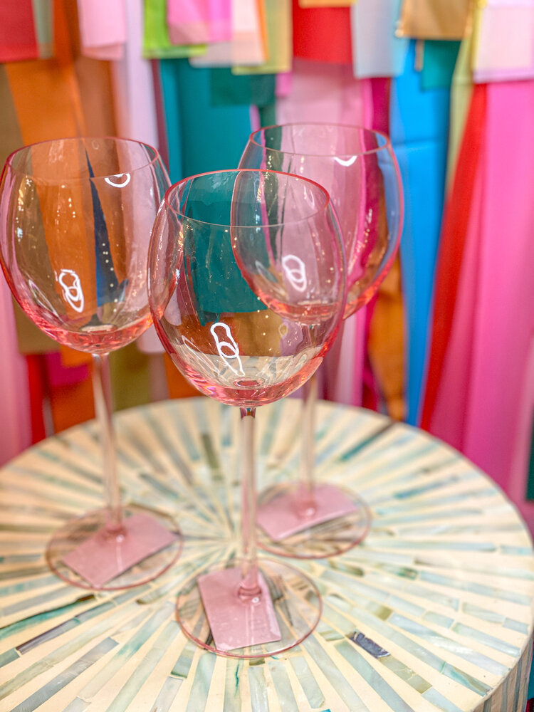 HG Tickled Pink Plastic Wine Glass