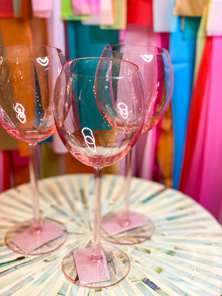 HG Tickled Pink Plastic Wine Glass