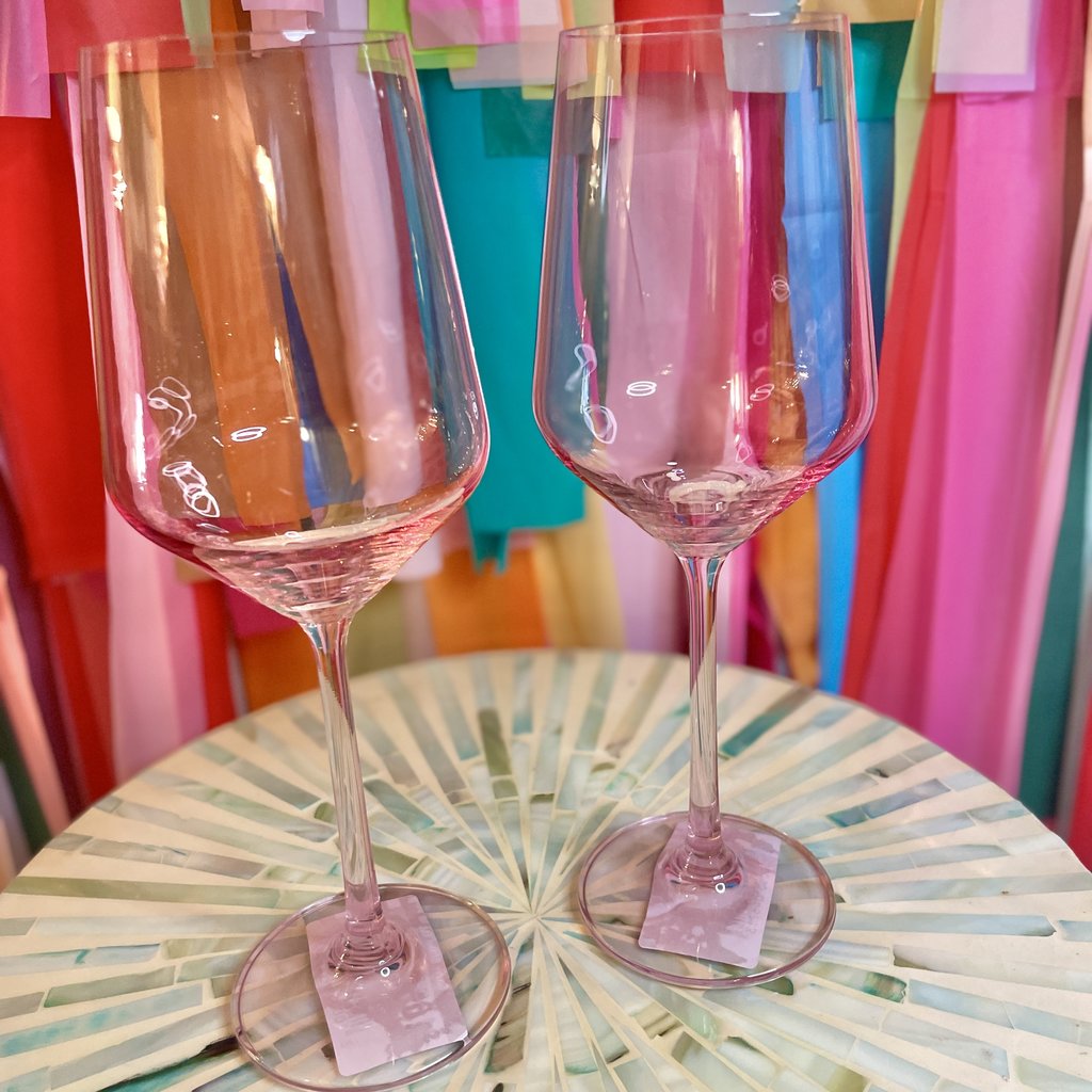 The Wine Savant Blush Pink Wine Glass