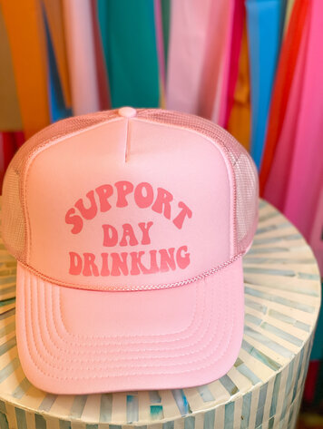 Ruby Moon Support Day Drinking Trucker Hat - Pink
