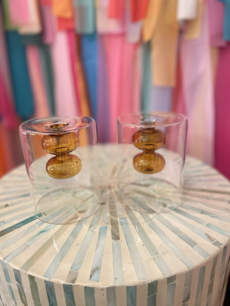 Ivorie Group Small Deedee Glass Vase - Amber