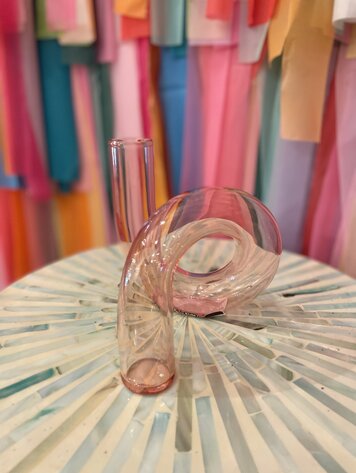 Ivorie Group Tutu Glass Twisted Vase - Blush