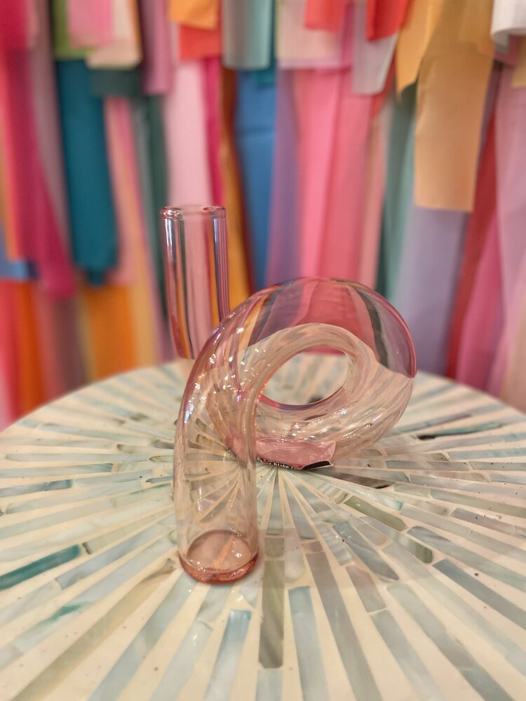 Ivorie Group Tutu Glass Twisted Vase - Blush