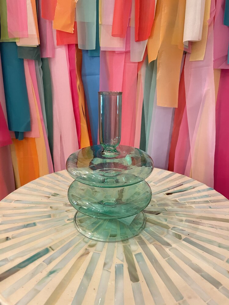 Ivorie Group Lulu Glass Candlestick Holder - Green