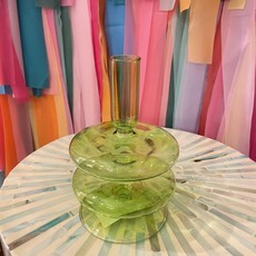 Ivorie Group Lulu Glass Candlestick Holder - Lime Green