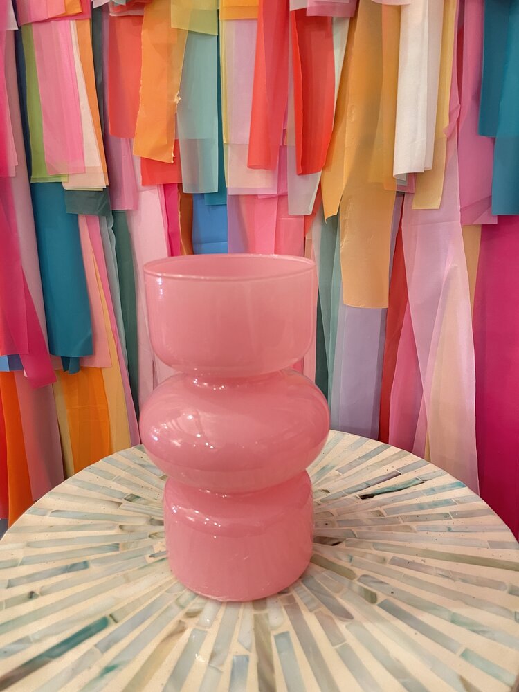 Ivorie Group Lala Glass Vase - Bubblegum