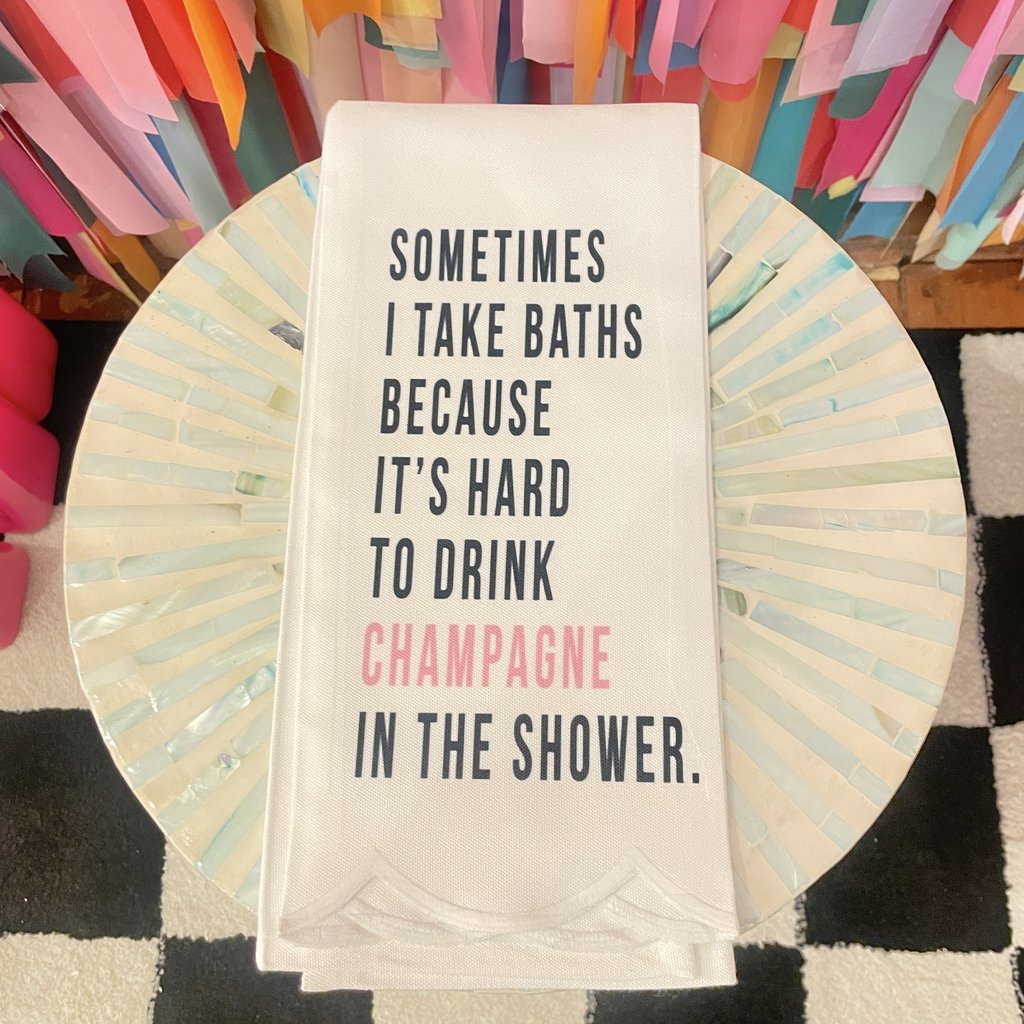 Toss Designs Champagne in the Shower Towel