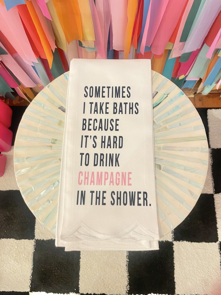 Toss Designs Champagne in the Shower Towel