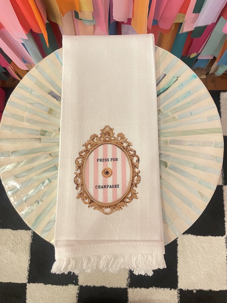 Toss Designs Press for Champagne Fringe Linen Towel