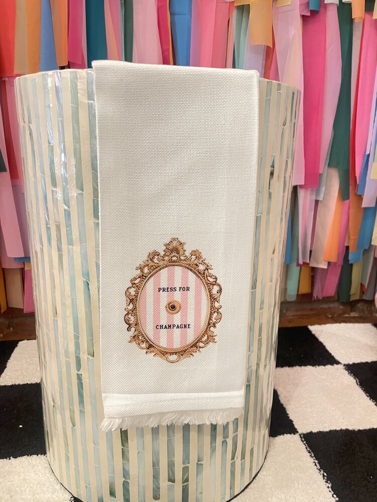 Toss Designs Press for Champagne Fringe Linen Towel