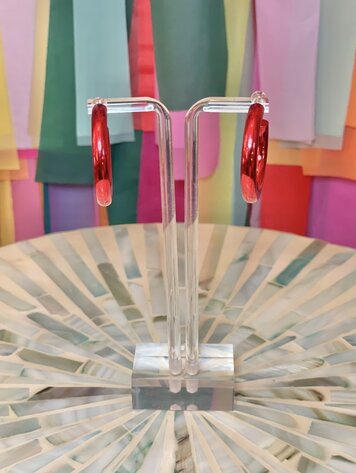 Taylor Shaye Red Shimmer Earrings