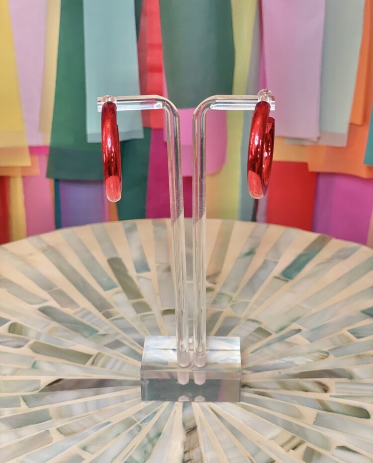 Taylor Shaye Red Shimmer Earrings