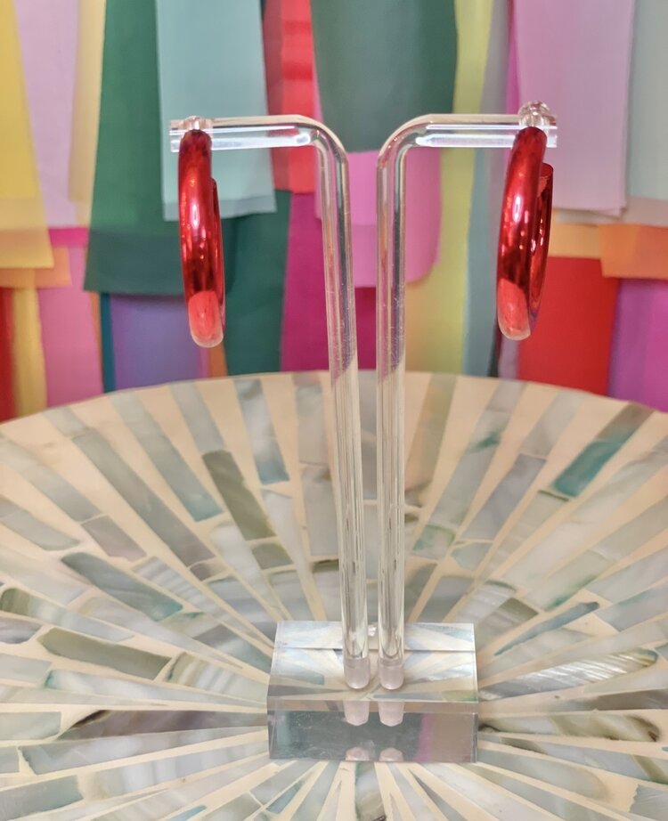 Taylor Shaye Red Shimmer Earrings