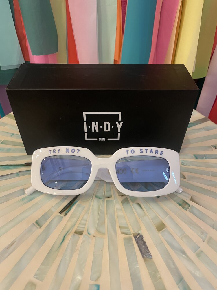 Indy Try Not To Stare White Sunglasses