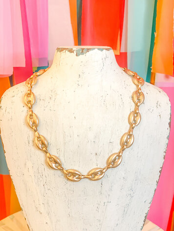 canvas Gigi Chain in Worn Gold Necklace