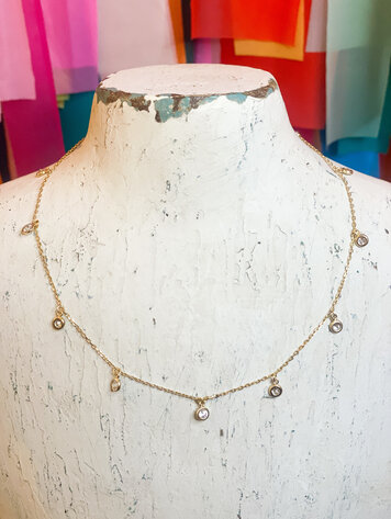 Cash and Carry So Simple Sara Rhinestone Choker in Gold