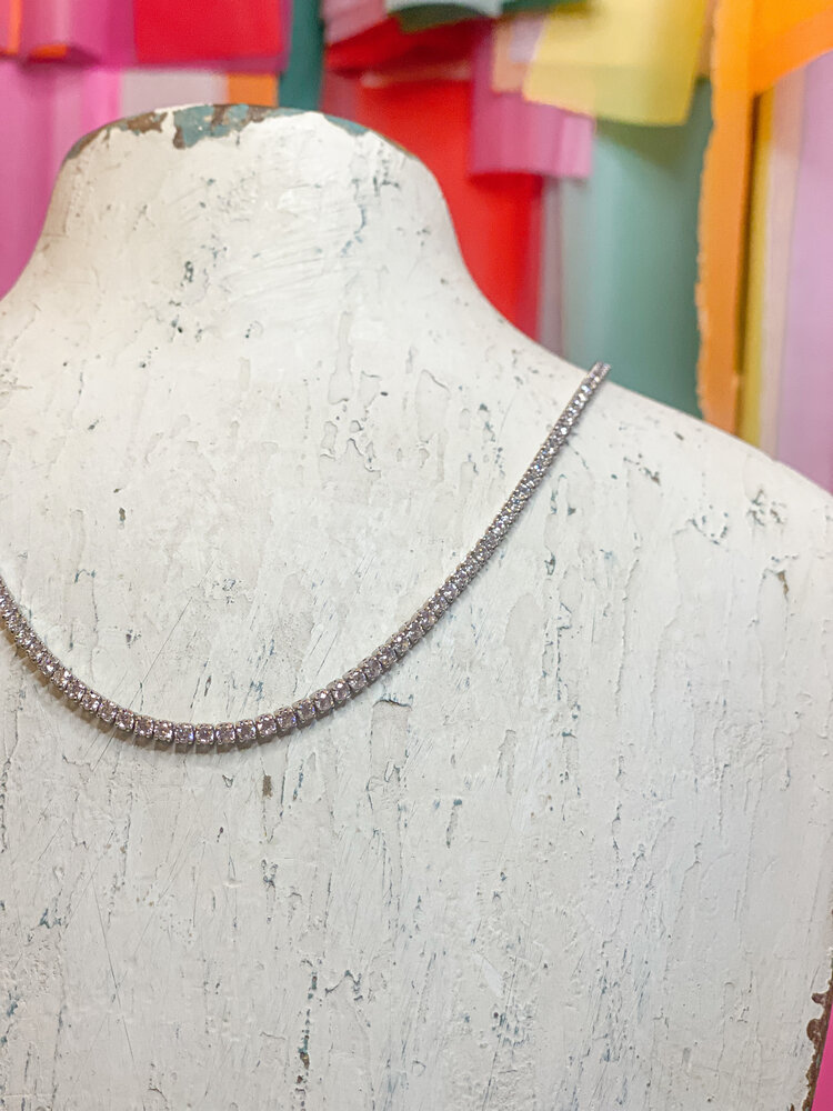 Cash and Carry Material Girl Choker in Silver