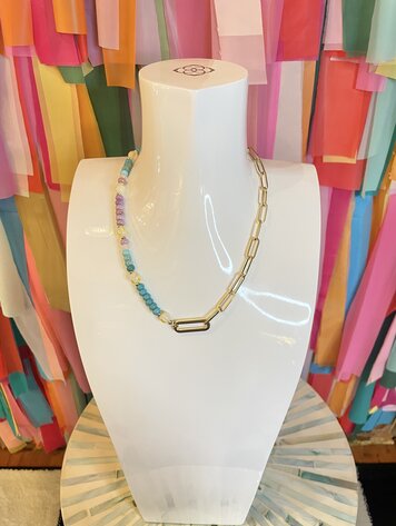 Kendra Scott Ashton Half Chain Necklace Gold - Pastel Mix