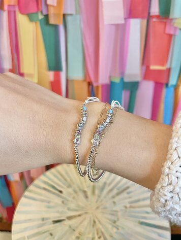 Kendra Scott Devin Crystal Stretch Bracelet Silver - Pastel Mix