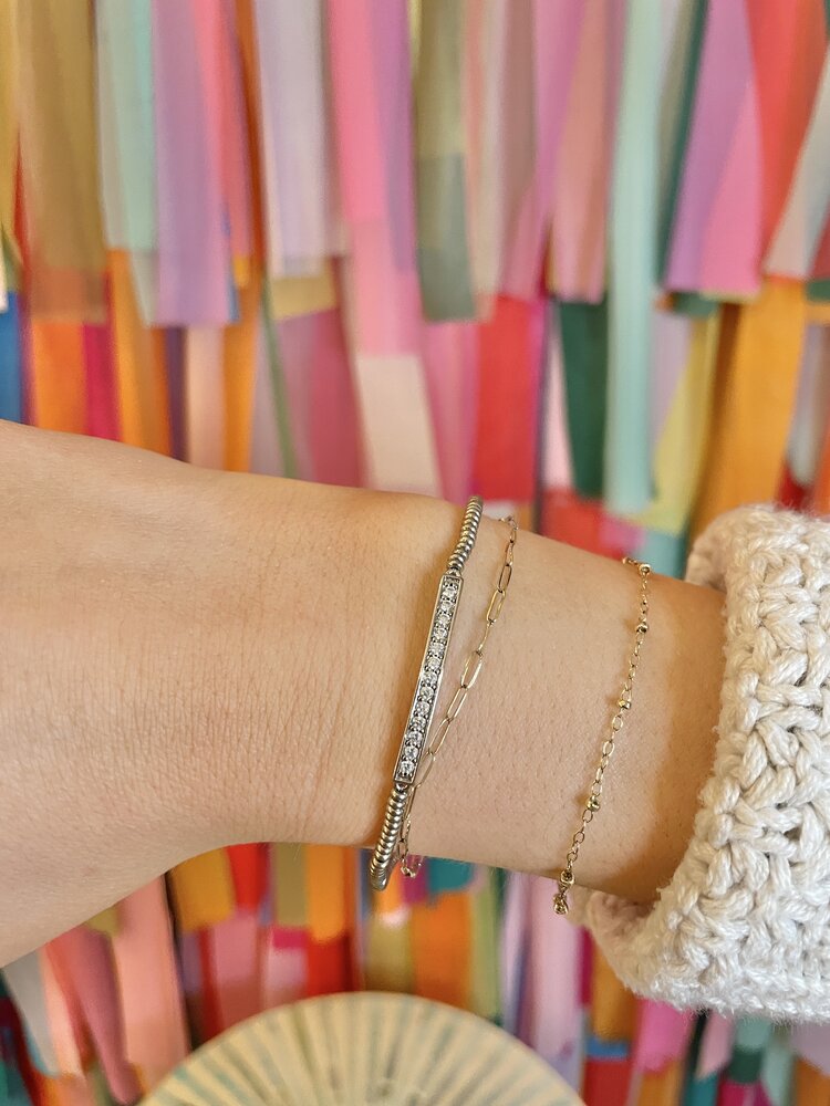 Kendra Scott Addison Stretch Bracelet Silver Metal