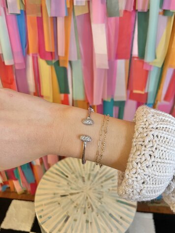 Kendra Scott Grayson Crystal Cuff Bracelet Silver - White Crystal