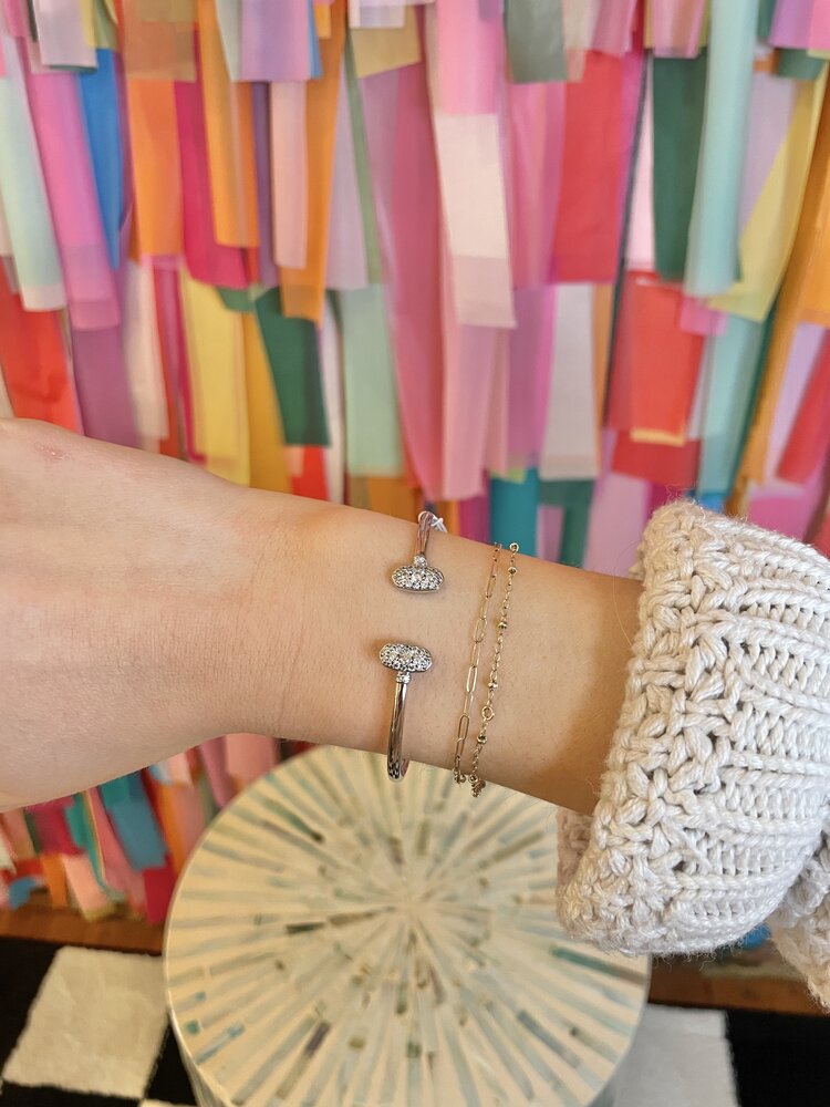 Kendra Scott Grayson Crystal Cuff Bracelet Silver - White Crystal