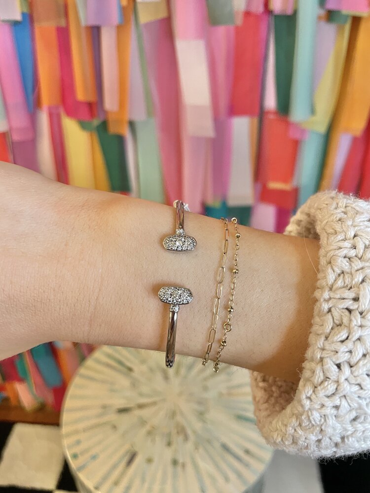 Kendra Scott Grayson Crystal Cuff Bracelet Silver - White Crystal