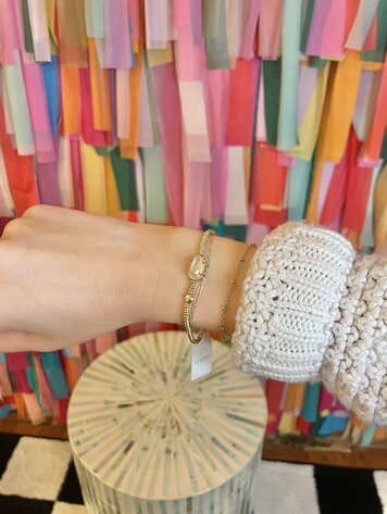 Kendra Scott Grayson Stretch Bracelet Gold - Rose Quartz