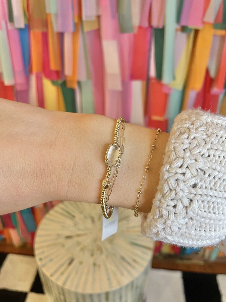 Kendra Scott Grayson Stretch Bracelet Gold - Rose Quartz