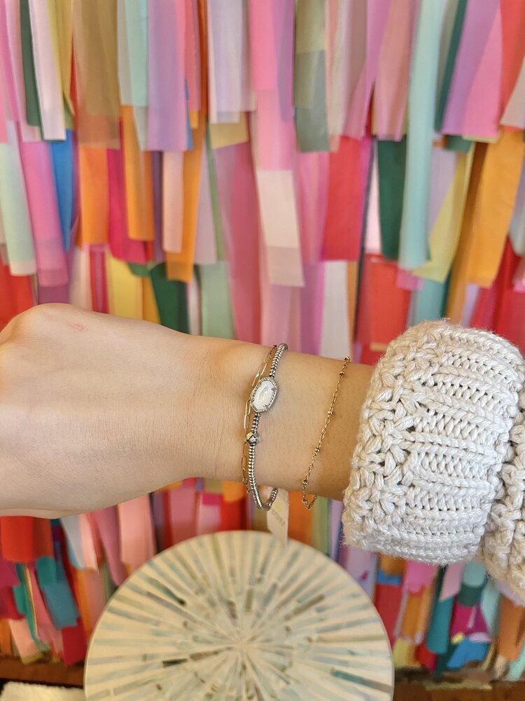 Kendra Scott Grayson Stretch Bracelet Silver - Ivory Mop