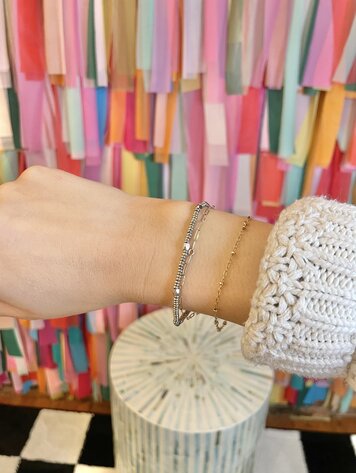 Kendra Scott Lindsay Stretch Bracelet Silver - White Pearl