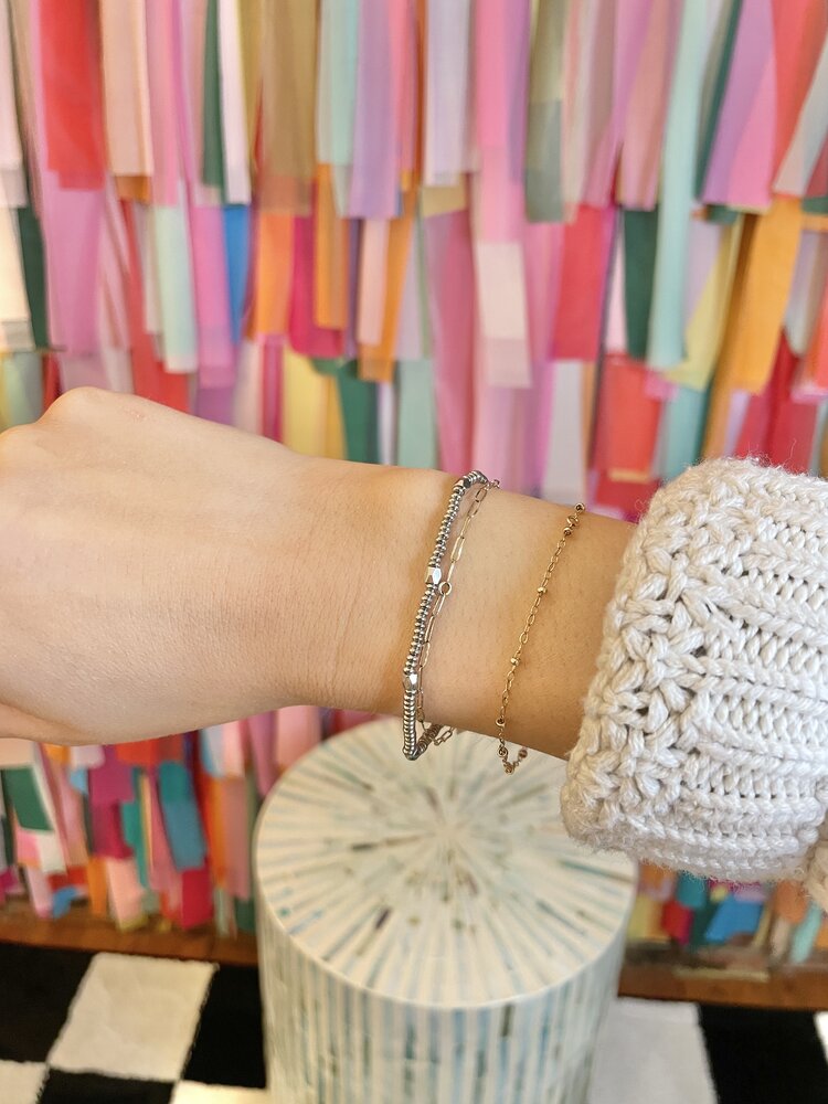 Kendra Scott Lindsay Stretch Bracelet Silver - White Pearl